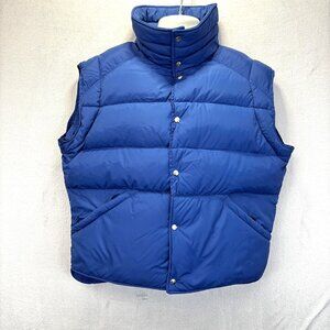Vintage 80s Roffe Down Puffer Vest Mens Large Blue Nylon Insulated Made in USA